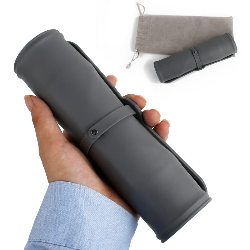 Portable Folding Double Bowl with Velvet Bag for Dogs