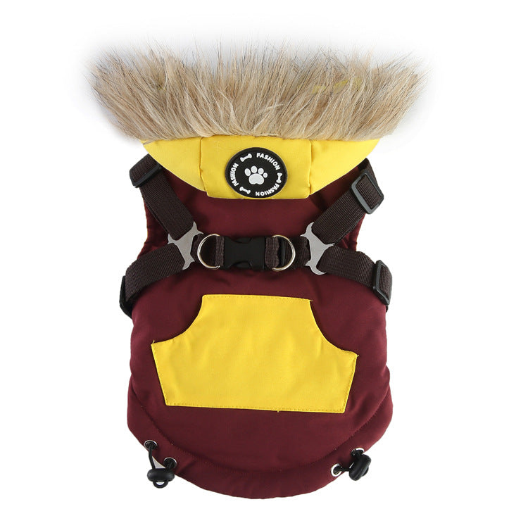 Dog Winter Coat with Breast Collar and Leash