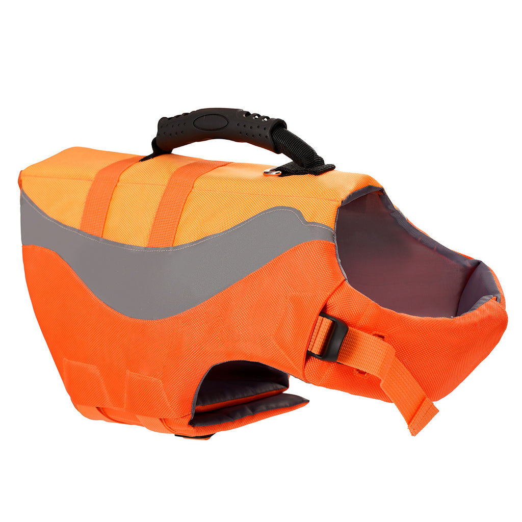 Reflective Dog Swimsuit Vest in Orange and Green