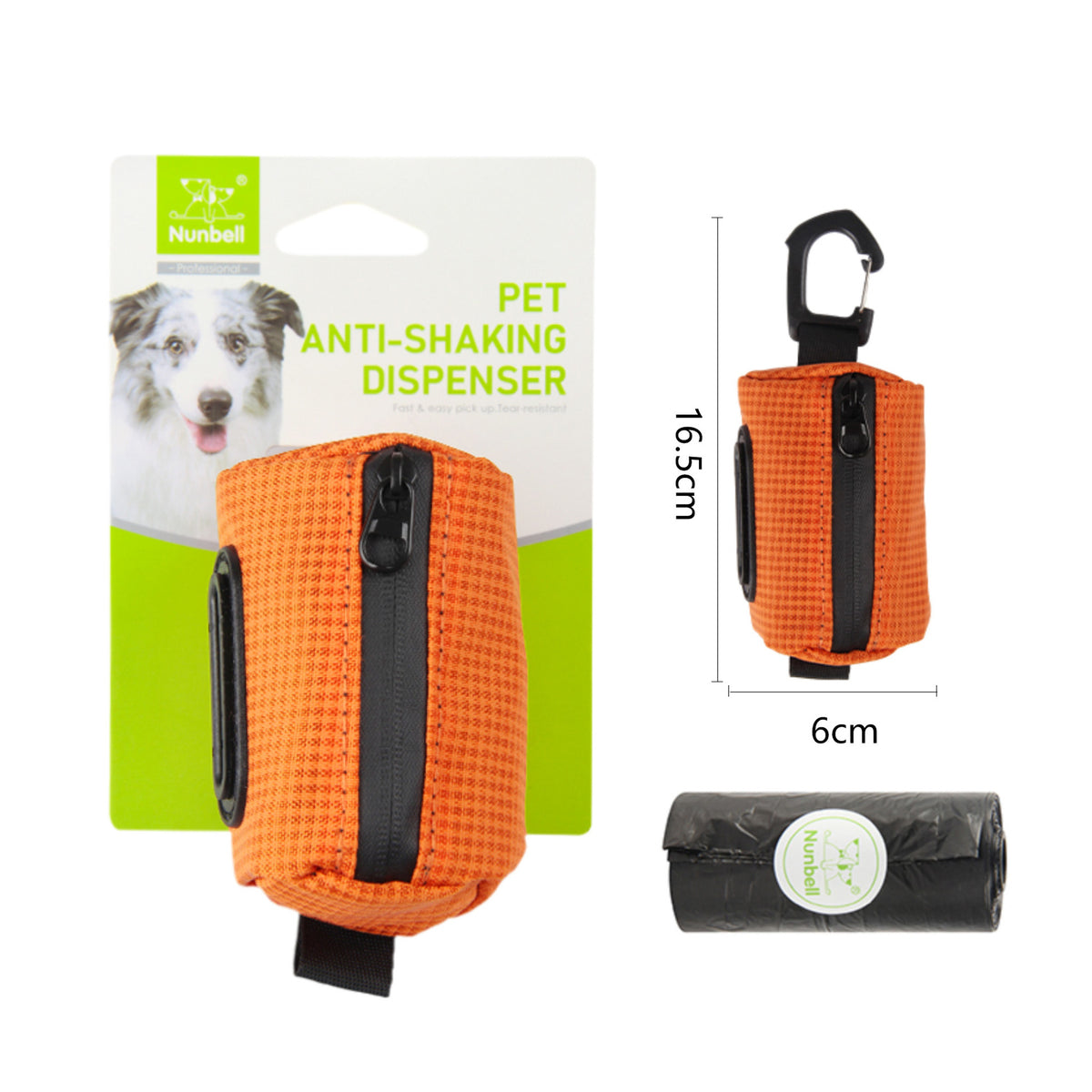 Poop Bag Holder Dispenser in Black, Blue and Orange