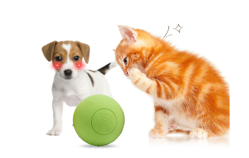 Elastic Bite-Resistant Molar Ball Dog Toy in Rose Red, Yellow, and Green