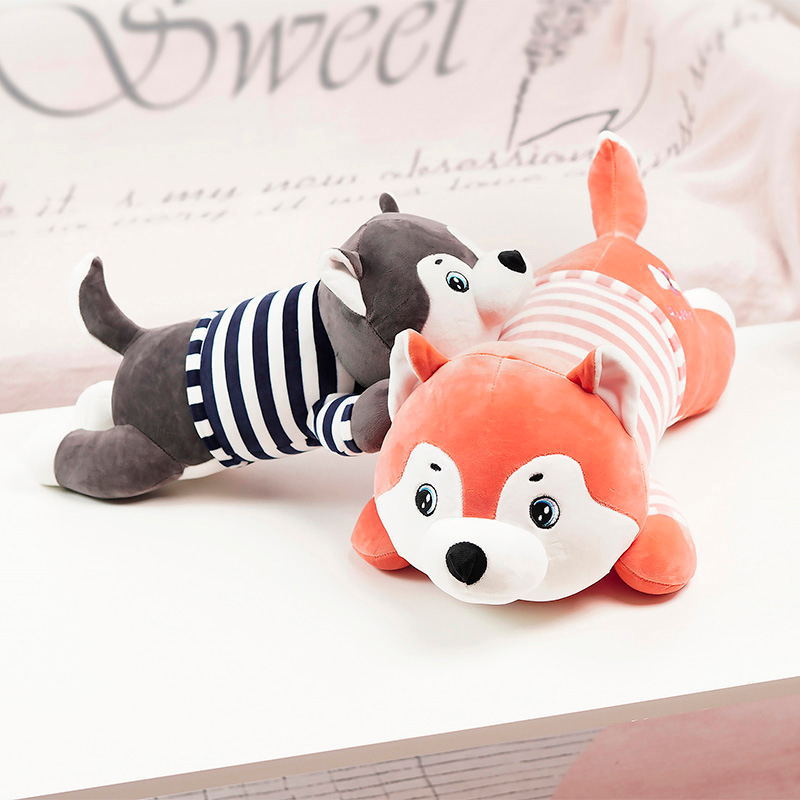 Husky Plush Toy in Orange and Grey