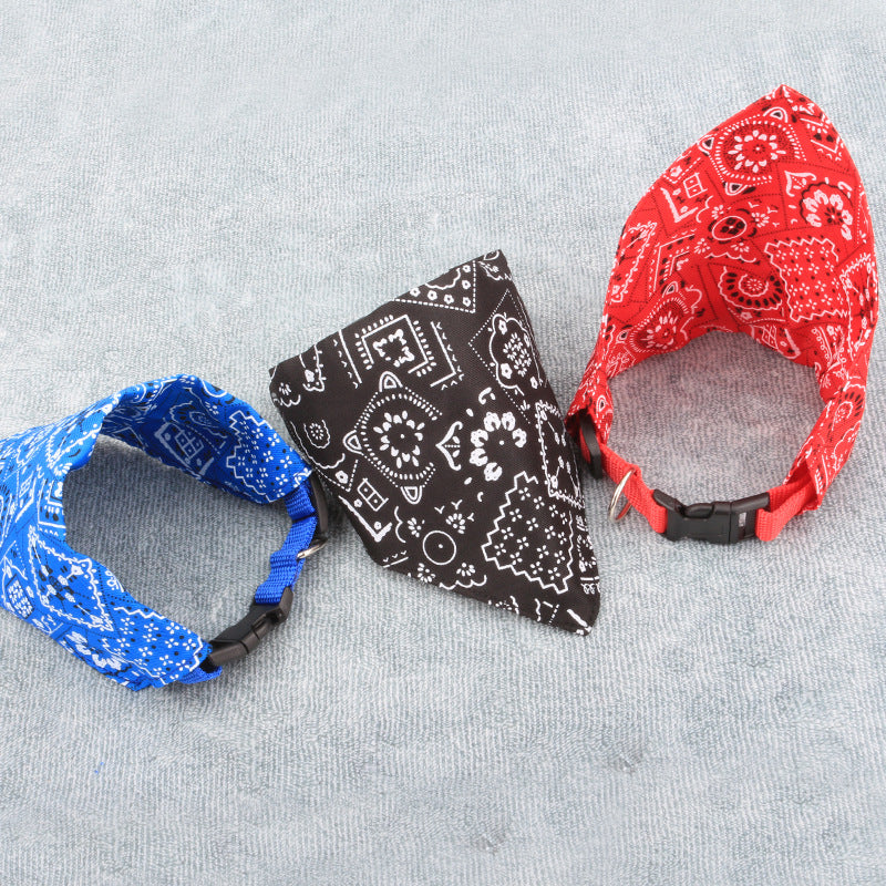 Neck Scarf Bandana Collar for Dogs in Black, Blue & Red