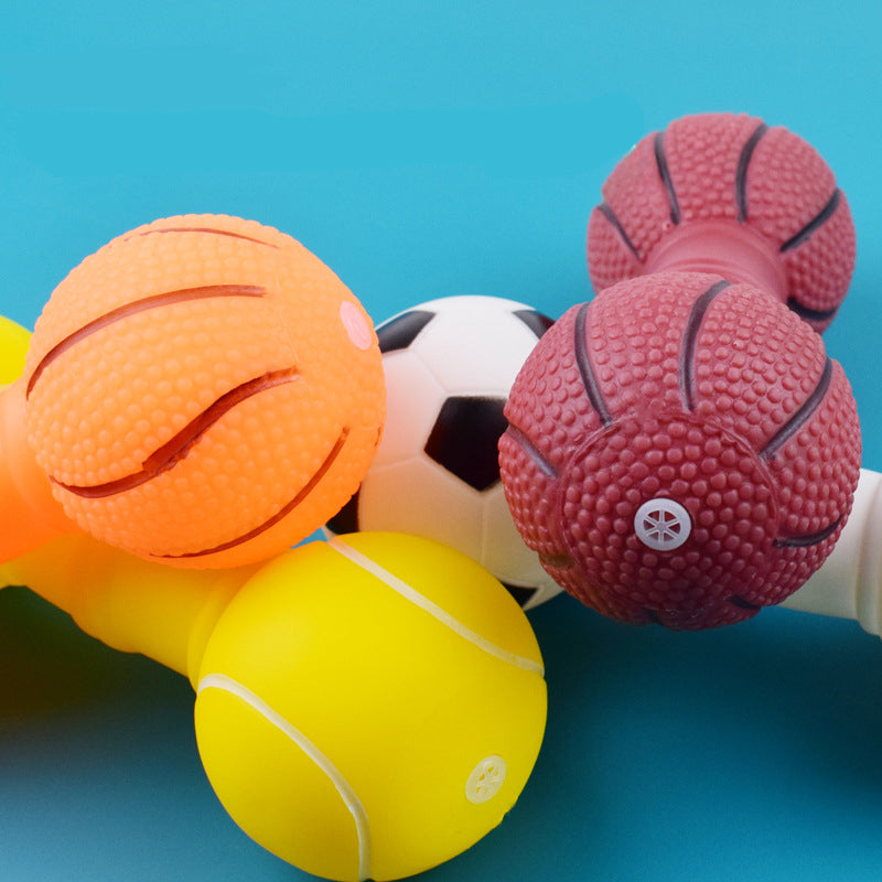 Football Squeaky Toy Dumbbell for Dogs