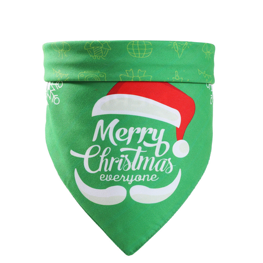 Pet Saliva Towel Triangle Dog Towel in Red and Green