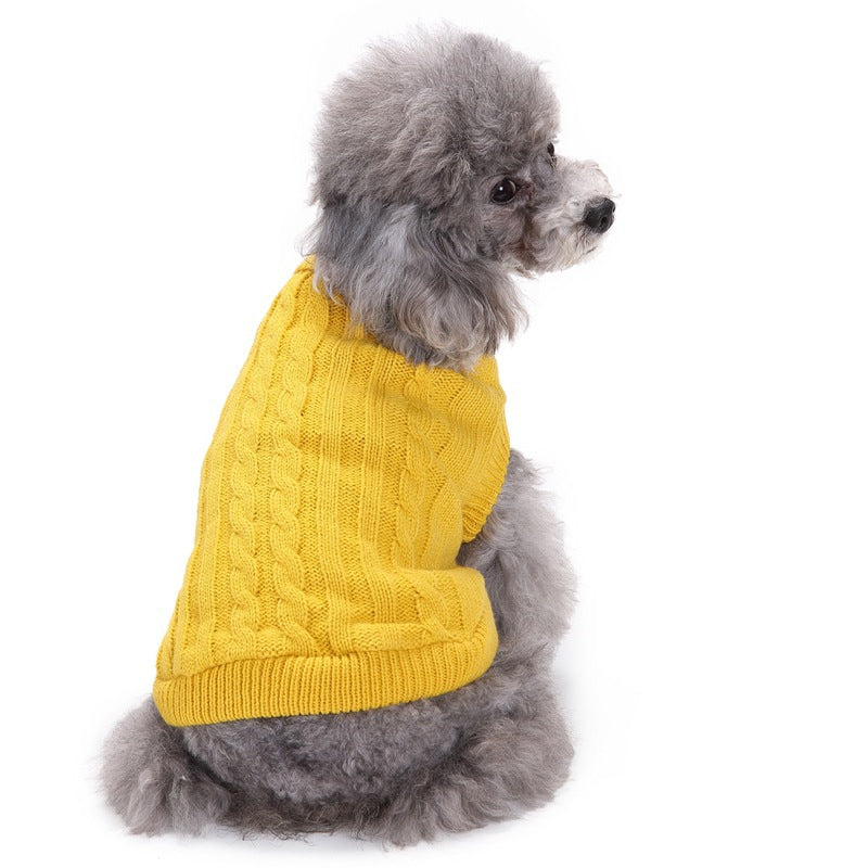 Colorful Knit Pullover Dog Sweater