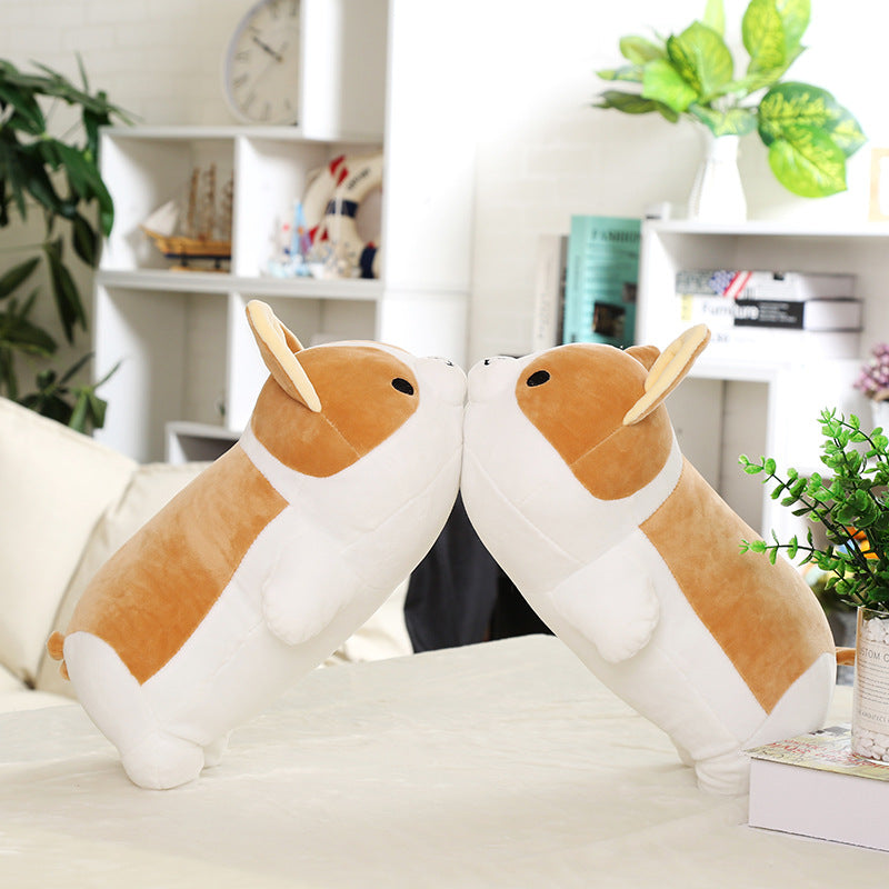 Corgi Plush Dog Toy in Brown & White