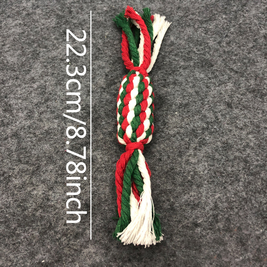 Christmas Cotton Rope Dog Toy Set with Knots