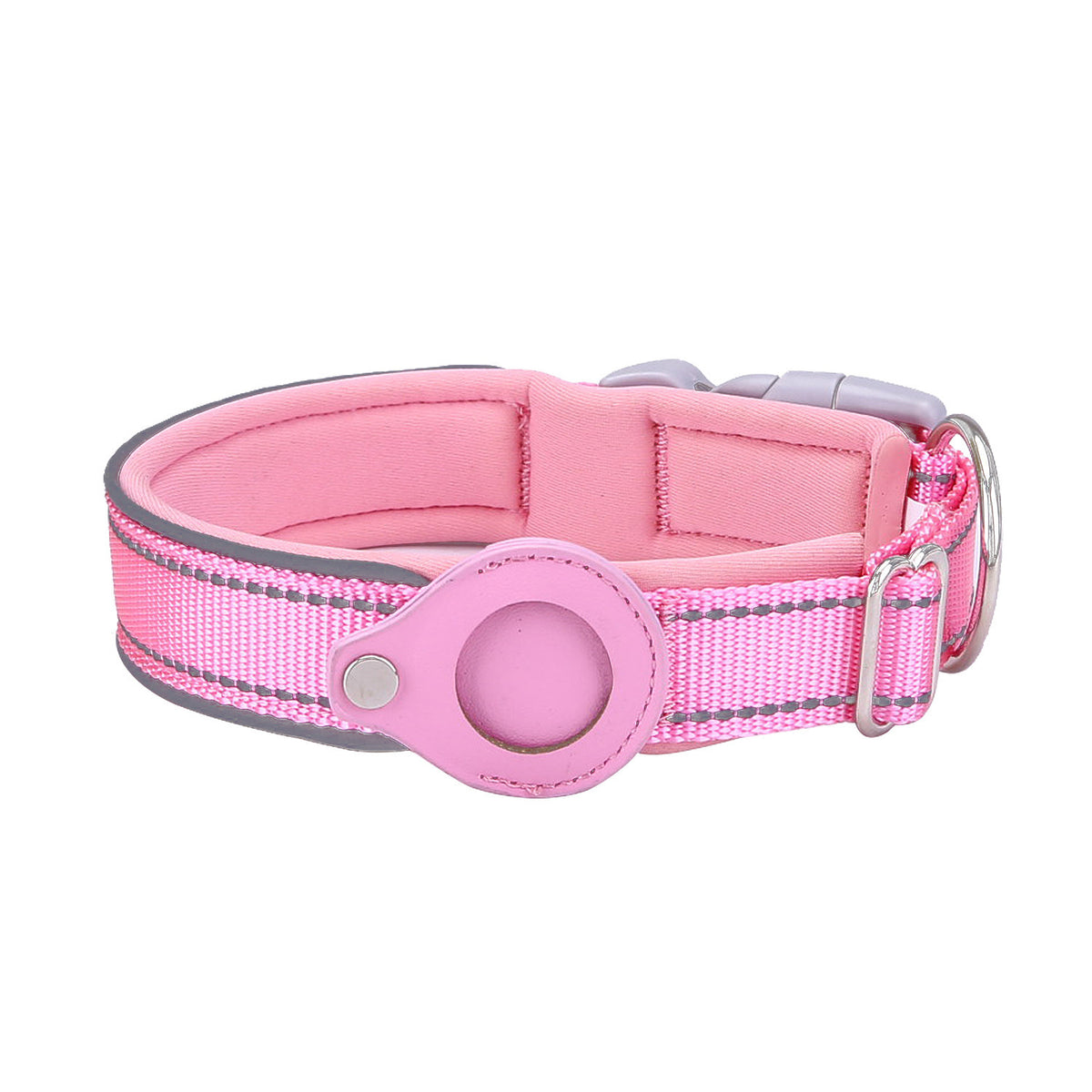 Adjustable Dog Collar with Tracker Pocket in Multiple Colors