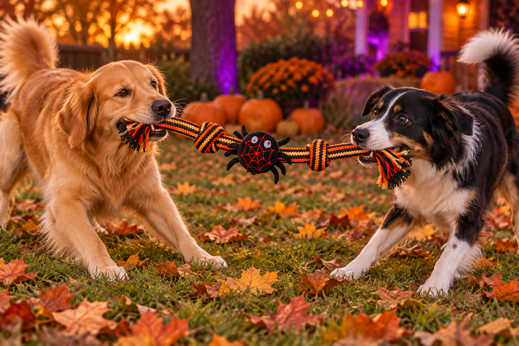 Halloween Tug Of War Spider Plush Dog Toy