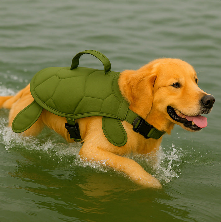 Green Dog Swim Vest with Buckle Closures
