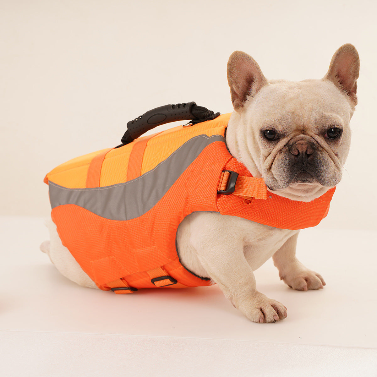 Reflective Dog Swimsuit Vest in Orange and Green