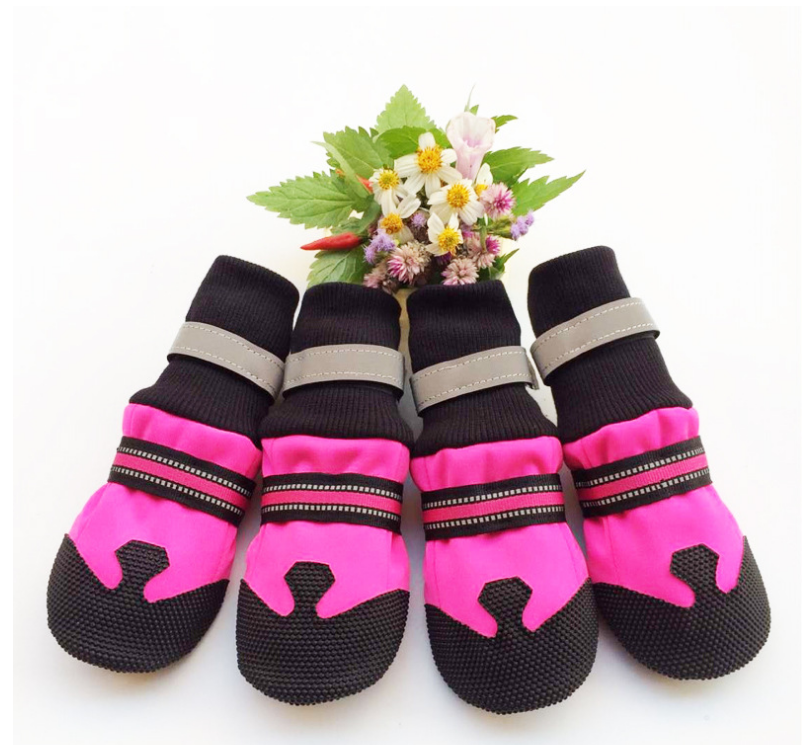 Waterproof Boots for Large and Medium Dogs in Rose Red and Blue