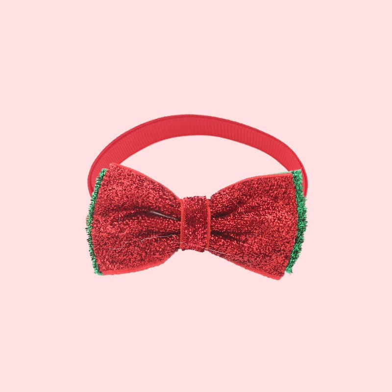 Holiday Adjustable Dog Collar with Bow Tie