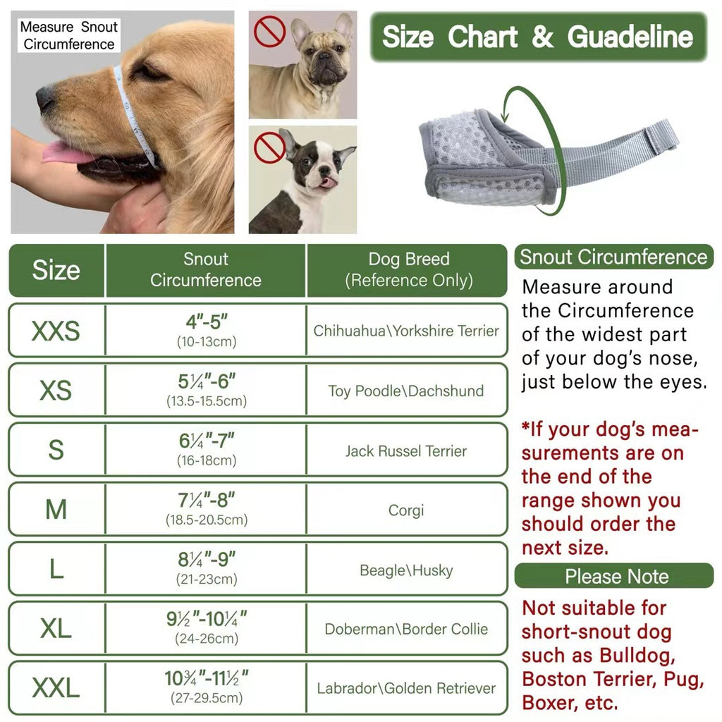 Breathable Mesh Dog Muzzle With Adjustable Buckle