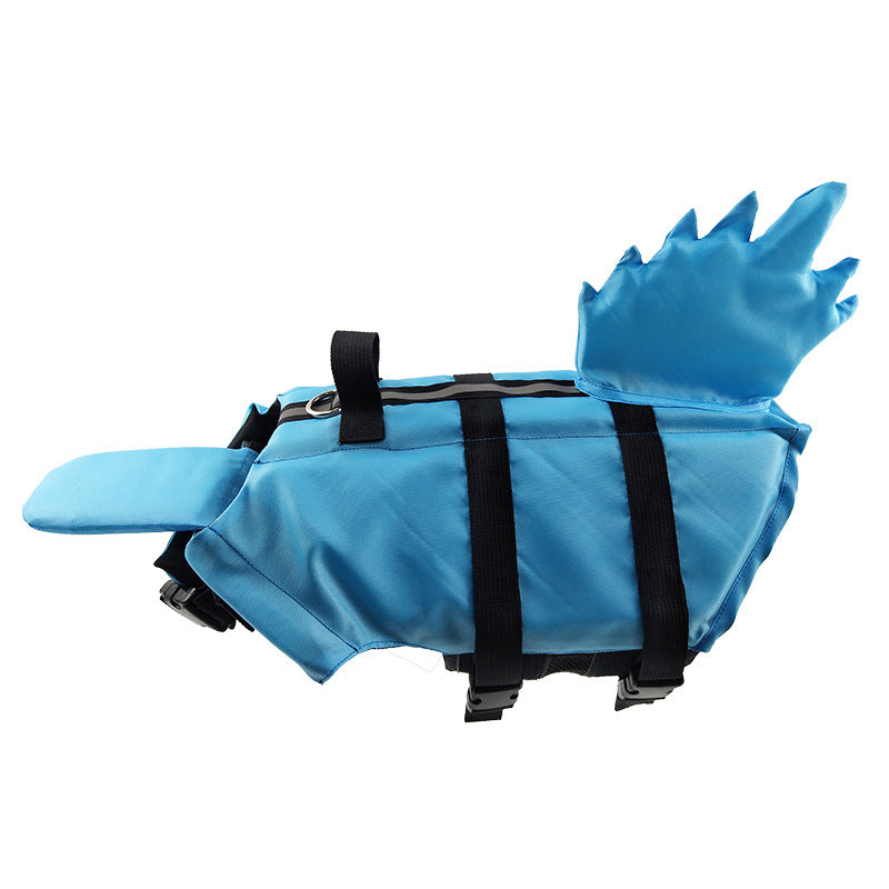 Dragon Tail Dog Swim Vest in Blue and Yellow