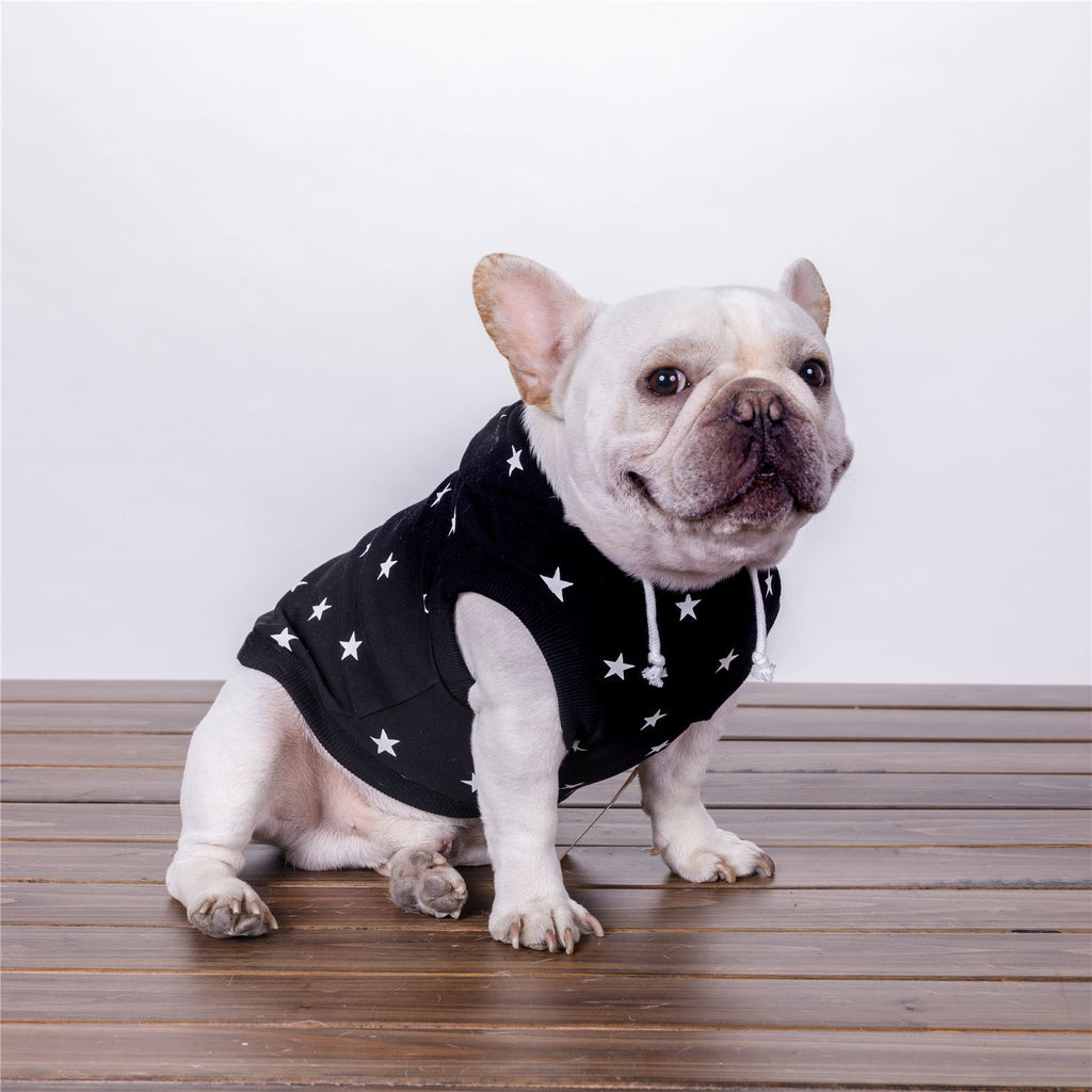 Cozy Hoodie Sweatshirt for Small Dogs in White and Black