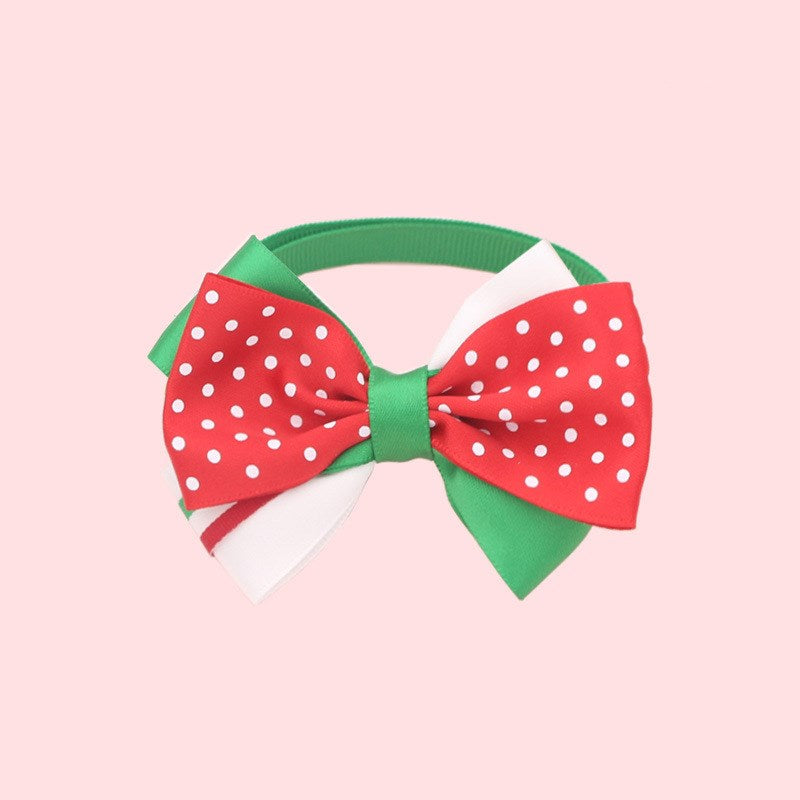 Holiday Adjustable Dog Collar with Bow Tie