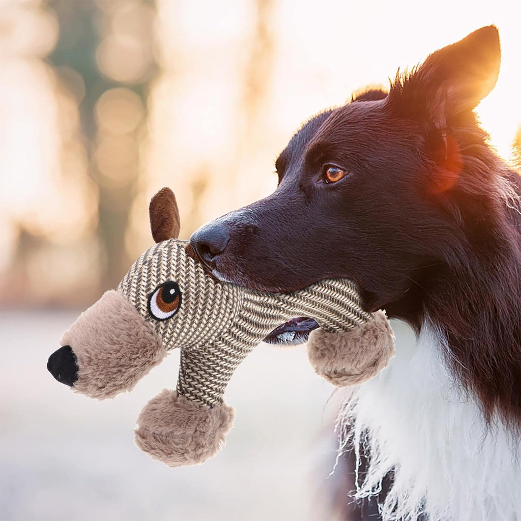 Large Squeaky Plush Dog Toy Puppy & Monkey