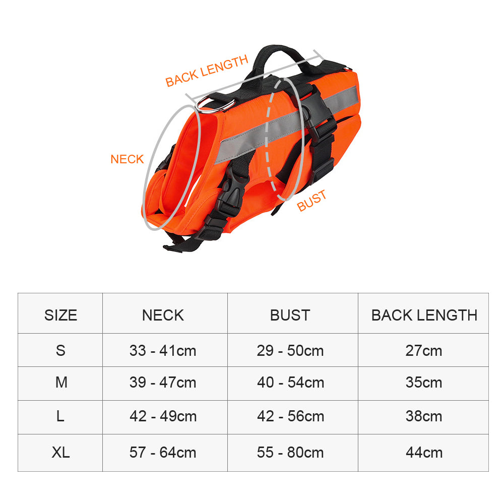 Reflective Orange Dog Swim Vest