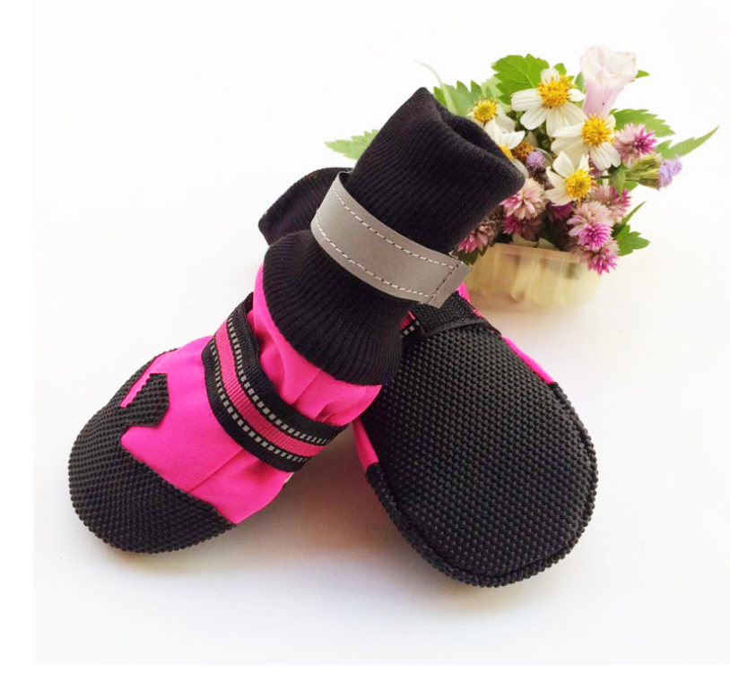 Waterproof Boots for Large and Medium Dogs in Rose Red and Blue