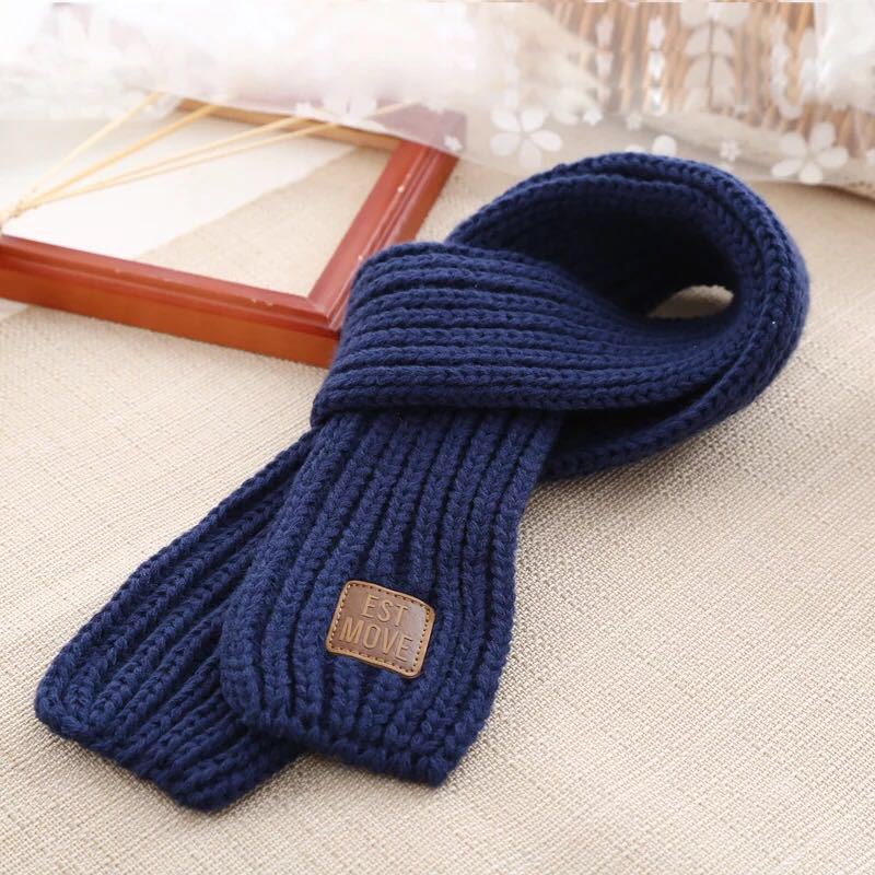 Colorful Dog Scarf in Blue, Red, Yellow, Green, and Ash