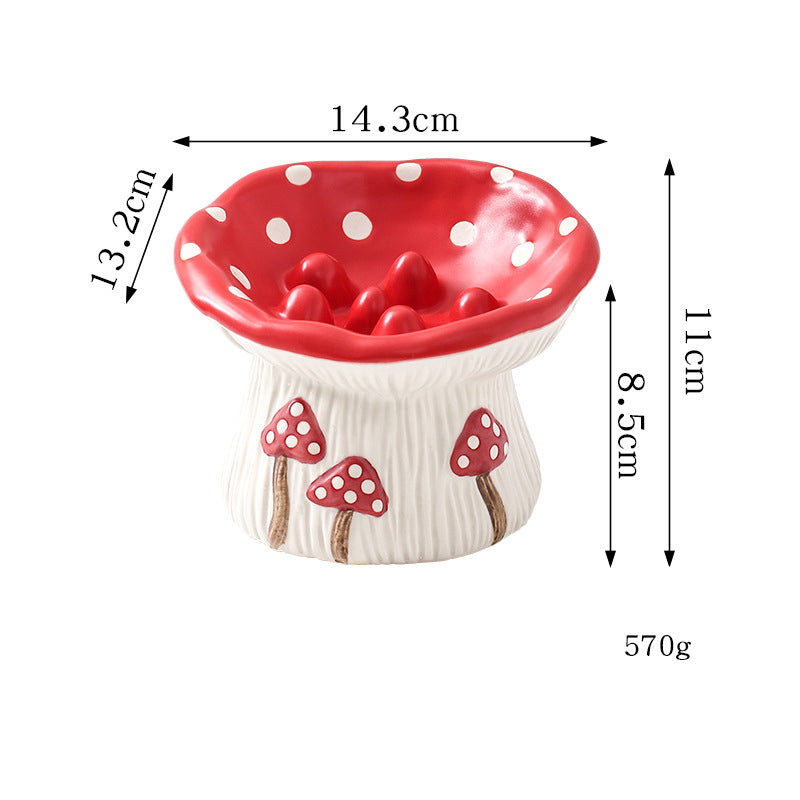 Mushroom-Shaped Dog Bowl