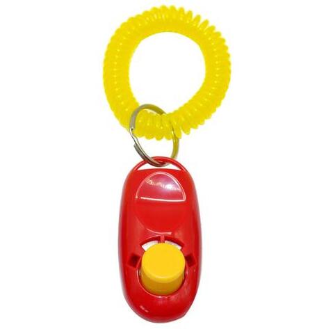 Dog Clicker Training Tool with Keyring and Wrist Strap