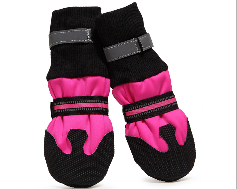 Waterproof Boots for Large and Medium Dogs in Rose Red and Blue