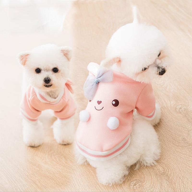 Cartoon Pink Winter Dog Hoodie