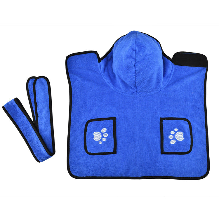 Strong Absorbent Dog Towel in Blue, Grey, Red and White