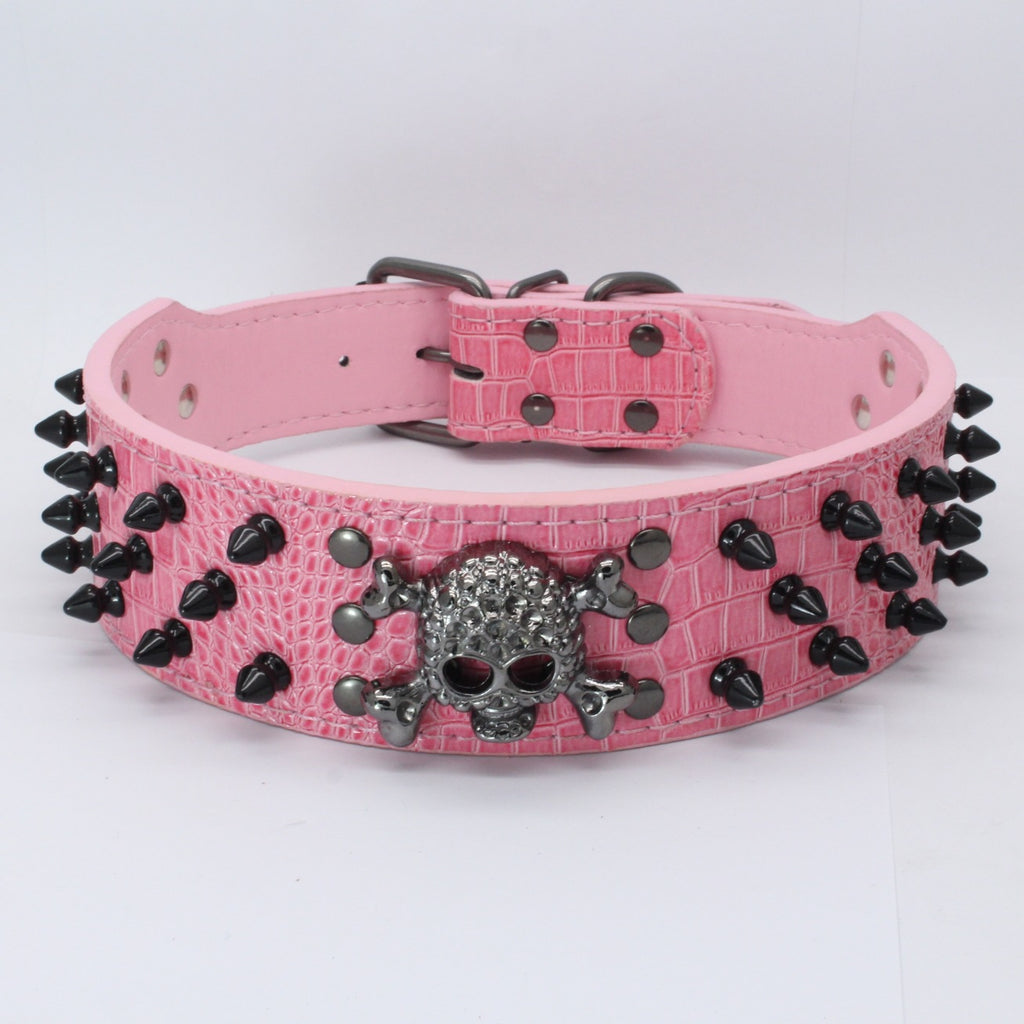 Skull Studded Dog Collar in Multiple Colors