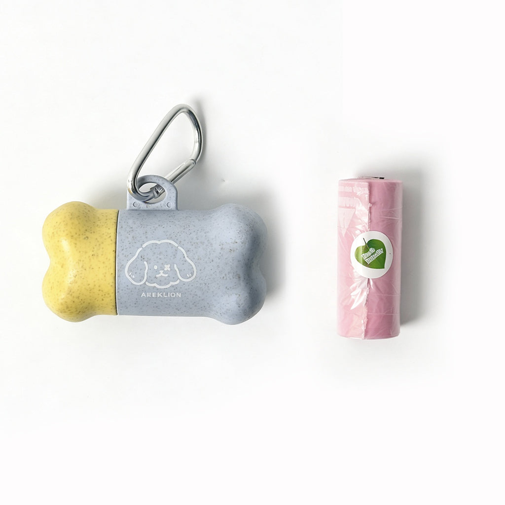 Waste Bag Dispenser for Walking Dogs in Yellow and Blue