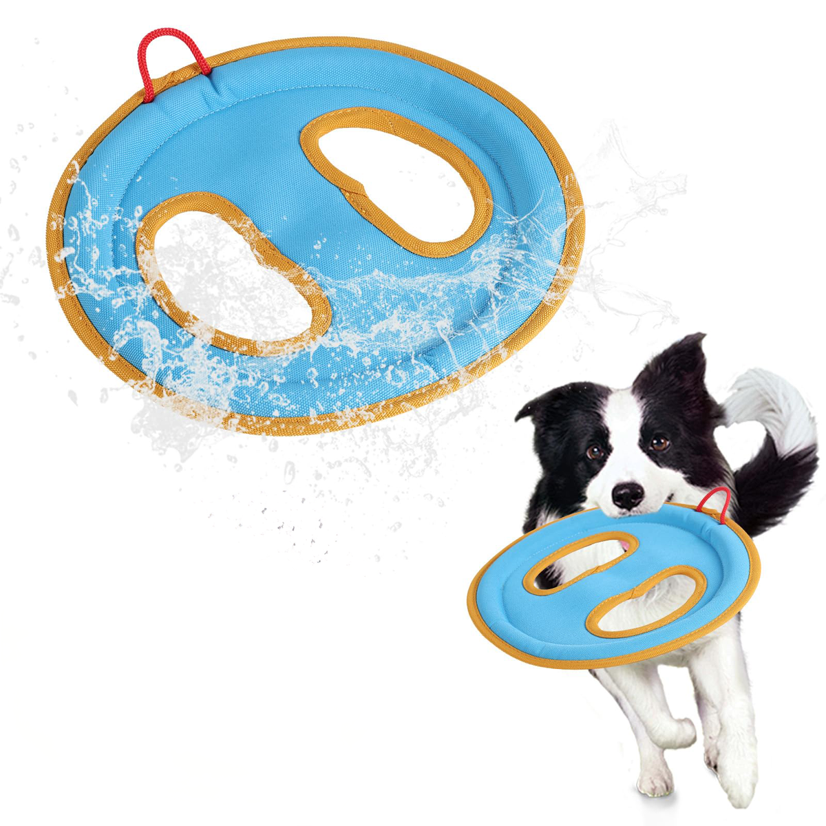 Soft Edge Flying Disc Dog Toy, Colorful & Blue