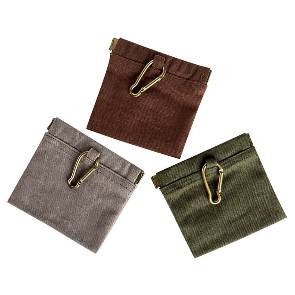 Portable Dog Treat Pouch With Carabiner in Gray, Brown, Green, Black