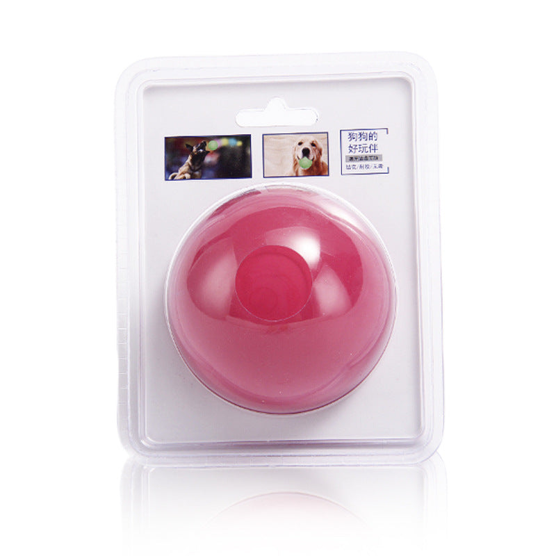 Elastic Bite-Resistant Molar Ball Dog Toy in Rose Red, Yellow, and Green