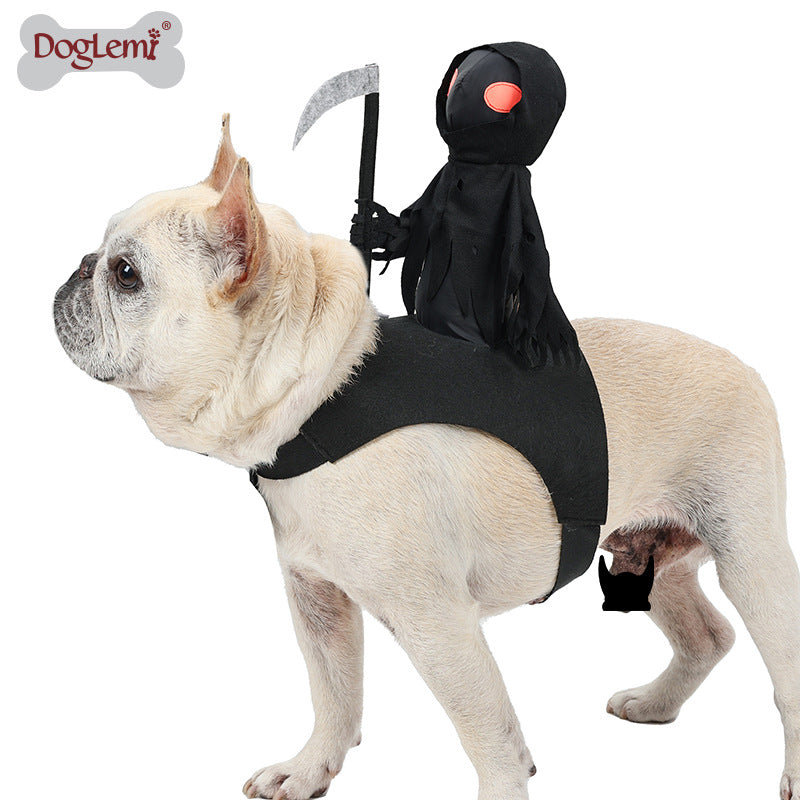 Dog Dark Harvest Knight Transformation Costume Pet Costume Halloween Funny Costume Cat Cute Riding Costume