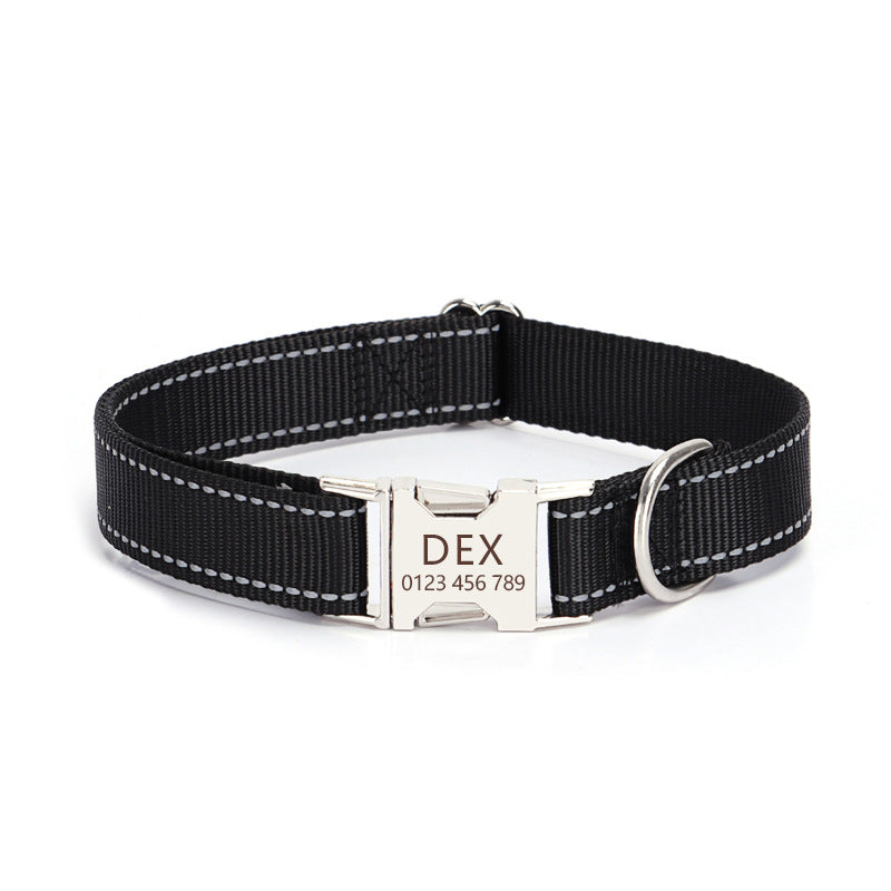 Reflective Nylon Dog Collar in 8 Colors
