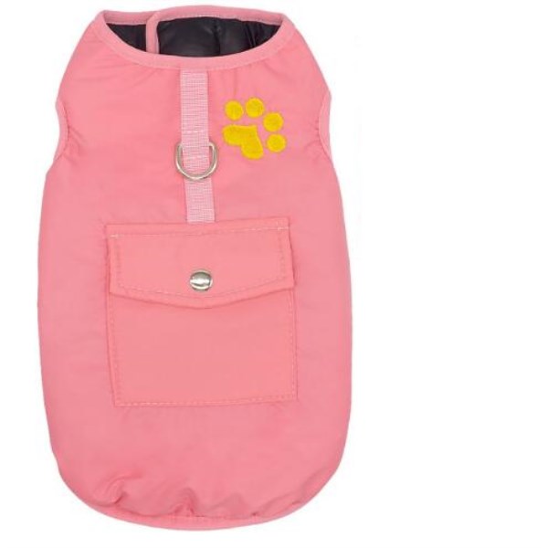 Winter Cotton Coat for Dogs in Pink, Red, and Blue