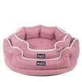 Cozy Warm Dog Cushion in Grey, Pink, and Blue