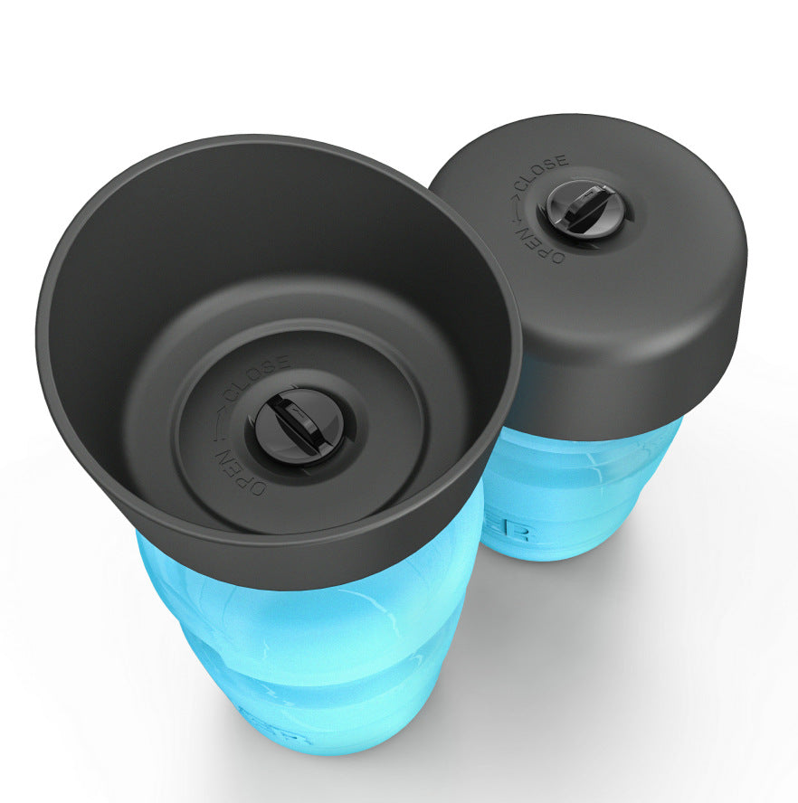 Foldable Dog Travel Water Bottle in Blue, Rose Red, and Tiffany Blue