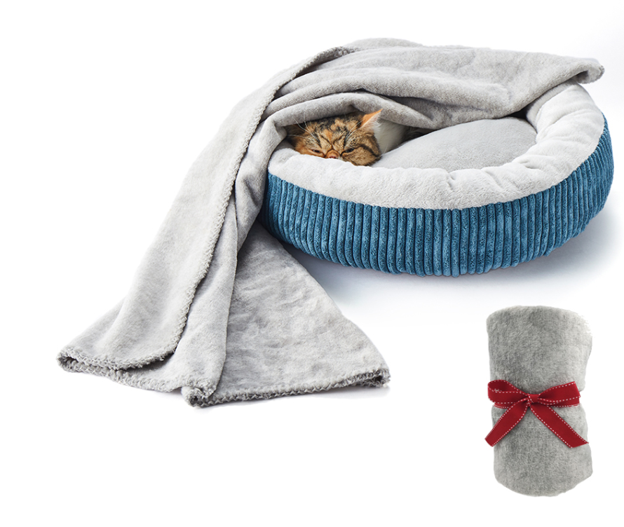 Grey Flannel Deep Sleeping Blanket for Dogs