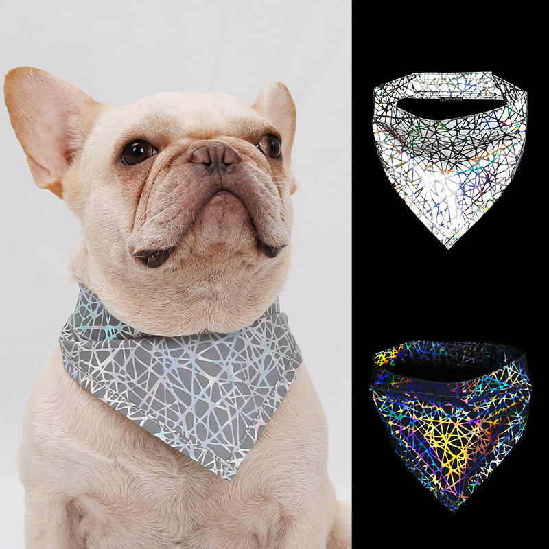 Reflective Dog Bandana in Grey, Sizes S to L