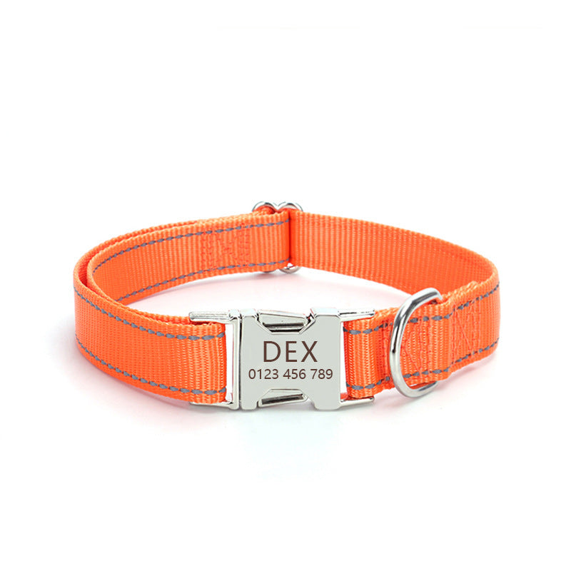 Reflective Nylon Dog Collar in 8 Colors