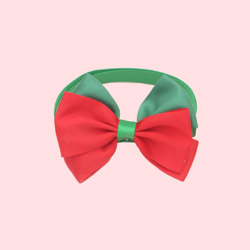 Holiday Adjustable Dog Collar with Bow Tie