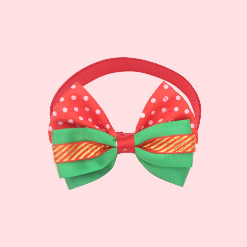 Holiday Adjustable Dog Collar with Bow Tie