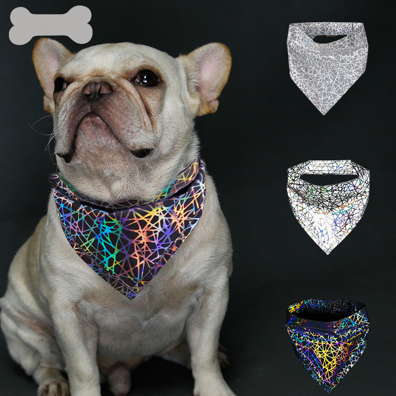Reflective Dog Bandana in Grey, Sizes S to L