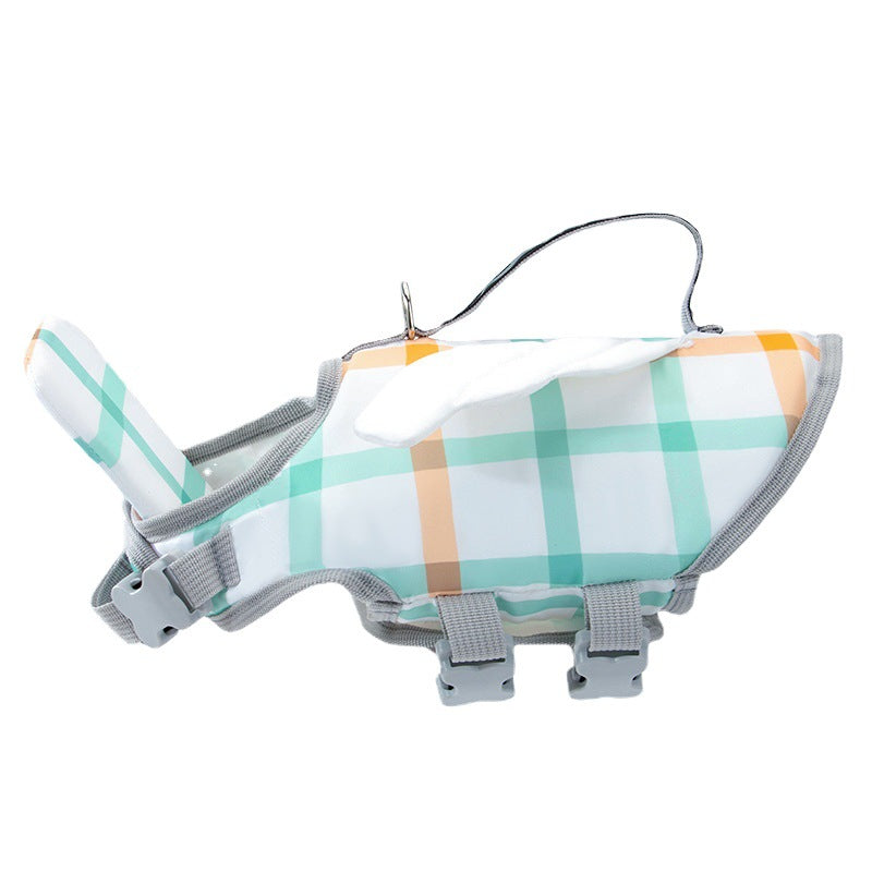 Dog Swim Vest in White, Green and Yellow, XS to 2XL