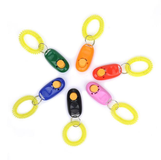 Dog Clicker Training Tool with Keyring and Wrist Strap