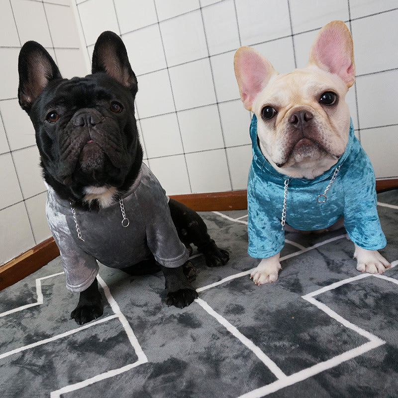 Cozy Fleece Hoodie for Dogs in Blue and Grey